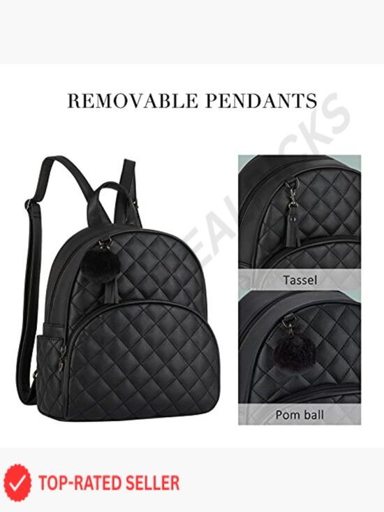 Mini Backpack for Women Leather Small Bookbag Travel Shoulder Bag Cute Tassel main image 5